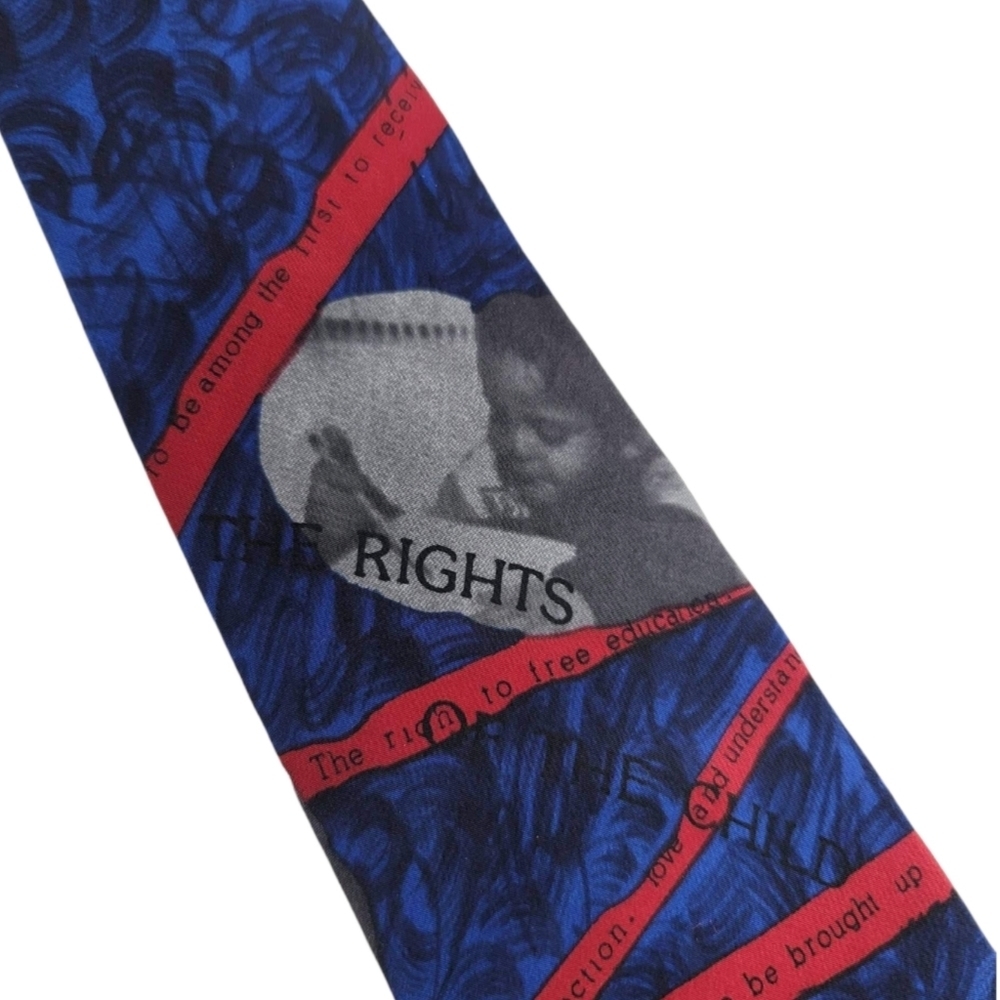 Save The Children Silk Tie Vintage Childs Rights - Picture 6 of 9